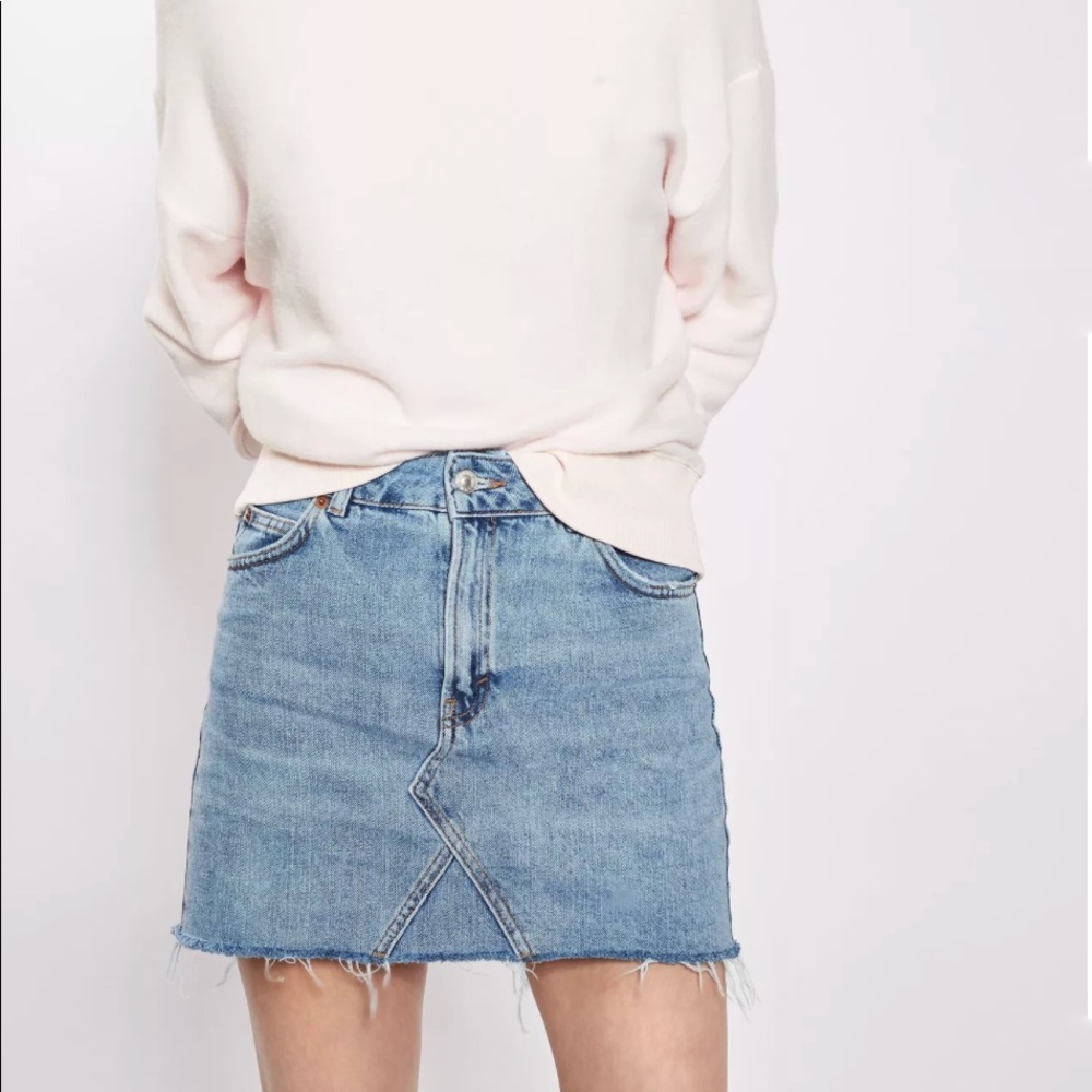 Topshop moto denim skirt